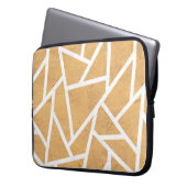 Gelb-Weiß-Mosaikmuster Laptopschutzhülle (Vorderseite Links)