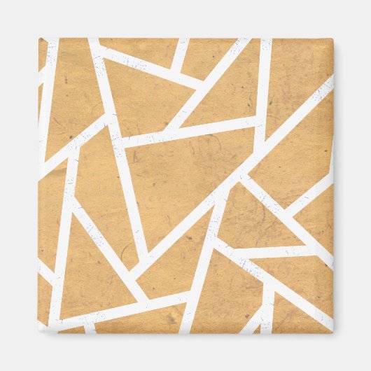 Gelb-Weiß-Mosaikmuster Magnet (Vorne)
