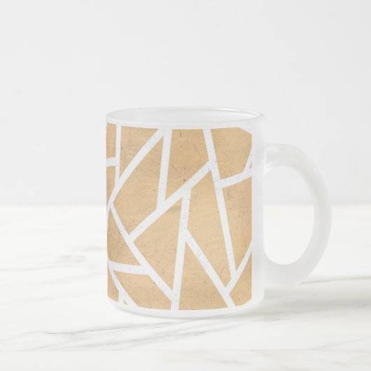 Gelb-Weiß-Mosaikmuster Mattglastasse (Rechts)