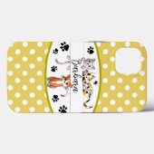 Gelb-Weiß-Punkt, niedliche Kätzchen nach Kundenwun Case-Mate iPhone Hülle (Rückseite (Horizontal))