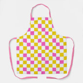 Gelb Weiß Rosa Kariertes Design  Schürze (Vorderseite)