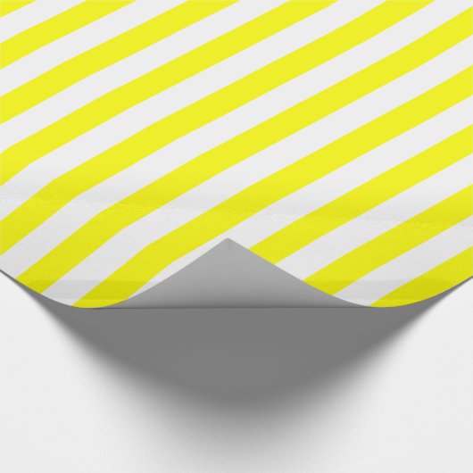Gelb/Weiß Streifen Geschenkpapier (Ecke)