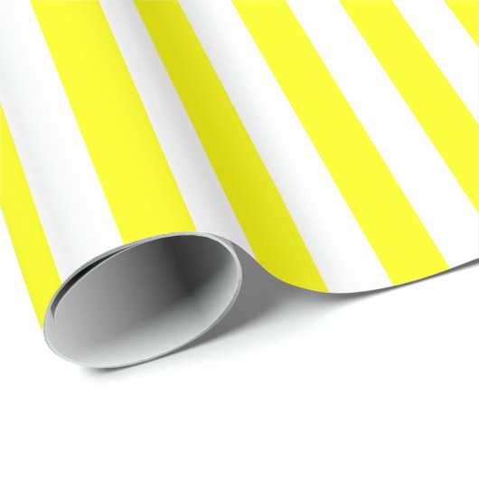 Gelb/Weiß Streifen Geschenkpapier (Rolleneckpunkt)