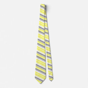 Gelb, weiß und Grau Stripes Krawatte