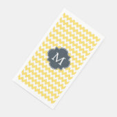 Gelb, weiß und Kohle Zickzack Serviette (Ecke)