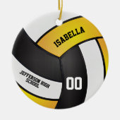 Gelb, weiß und schwarz keramik ornament (Vorne)