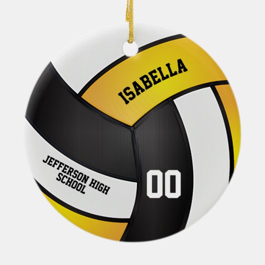 Gelb, weiß und schwarz keramik ornament (Hinten)