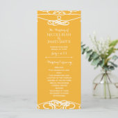Gelb & Weiß Vintage Elegantes Hochzeitsprogramm Programm (Stehend Vorderseite)