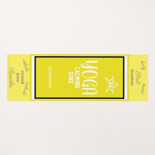 Gelb weiß yogamatte (Vorderseite (Horizontal))