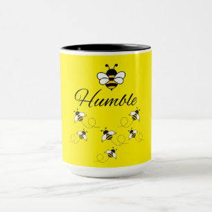 GELB WEIßE BIENE BESCHEIDEN 15 OZ. KERAMIK TASSE