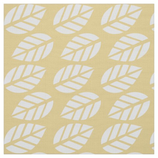 gelb-weiße Blätter Stoff (Muster)