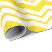 Gelb-weiße Chevron-Zickzack-Musterdesign Geschenkpapier (Rolleneckpunkt)
