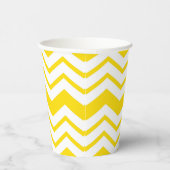 Gelb-weiße Chevron-Zickzack-Musterdesign Pappbecher (Rechts)