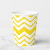 Gelb-weiße Chevron-Zickzack-Musterdesign Pappbecher (Vorderseite)