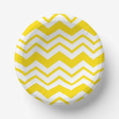 Gelb-weiße Chevron-Zickzack-Musterdesign Pappteller (Vorderseite)