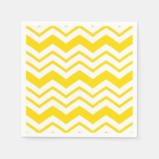 Gelb-weiße Chevron-Zickzack-Musterdesign  Serviette (Vorderseite)