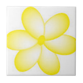Gelb-Weiße Hawaiianische Plumeria Fliese