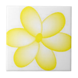 Gelb-Weiße Hawaiianische Plumeria Fliese