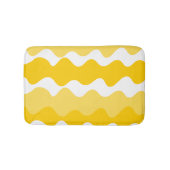 Gelb-weiße horizontale Wellenmuster Badematte (Vorderseite)
