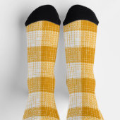 Gelb-weiße karierte Design  Socken (Oben)
