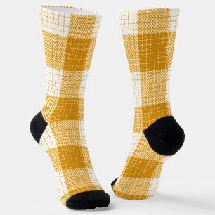 Gelb-weiße karierte Design  Socken