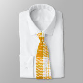 Gelb-weiße karierte Plaid-Design Krawatte (Gebunden)