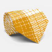 Gelb-weiße karierte Plaid-Design Krawatte (Gerollt)