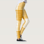 Gelb-weiße karierte Plaid-Design Leggings (Rechts)