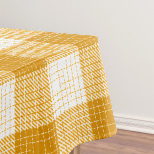 Gelb-weiße karierte Plaid-Design Tischdecke