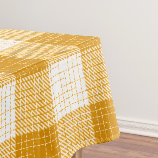 Gelb-weiße karierte Plaid-Design Tischdecke
