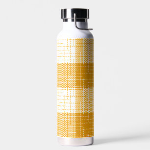 Gelb-weiße karierte Plaid-Design Trinkflasche