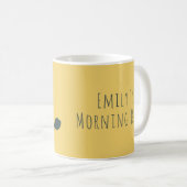 Gelb-weiße Margerite & Benutzerdefinierter Text Mo Kaffeetasse (VorderseiteRechts)