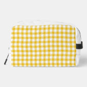 Gelb-weißes Gingham-Karo-Muster Waschbeutel (Rückseite)