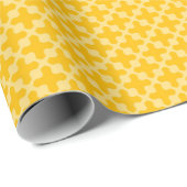 Gelb-weißes Muster mit Kreuzform Geschenkpapier (Rolleneckpunkt)