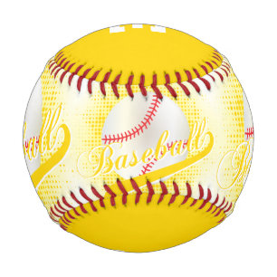 Gelb   White Retro Baseball Sports