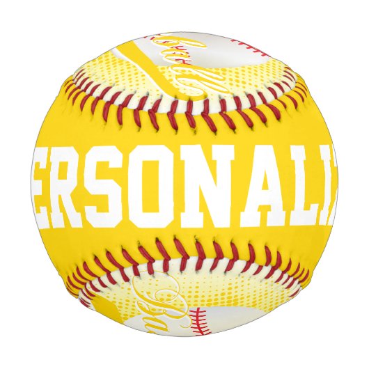 Gelb | White Retro Baseball Sports (Vorderseite)