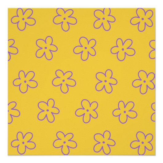 Gelb Y2K Fett Wildblume Lebhafte Frühlingskunst Poster (Vorderseite)