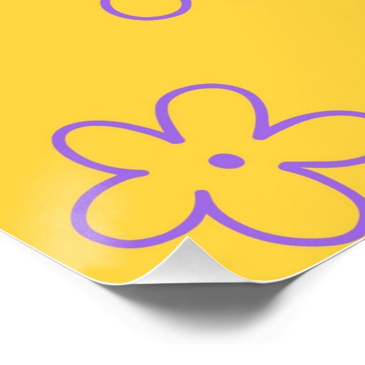 Gelb Y2K Fett Wildblume Lebhafte Frühlingskunst Poster (Ecke)