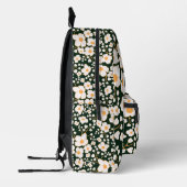 Gelb zentrierte weiße Blume und grüner Hintergrund Bedruckter Rucksack (Links)