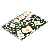 Gelb zentrierte weiße Blume und grüner Hintergrund Notizblock (Linke Seite)