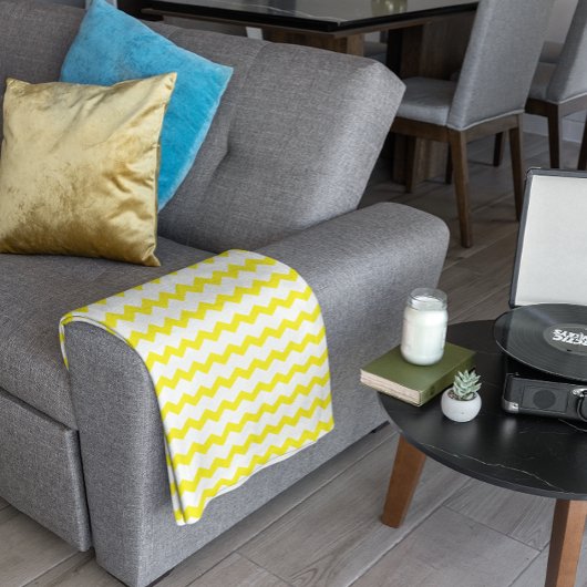Gelb Zickzack Fleecedecke