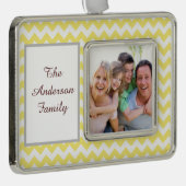 Gelb Zickzack Rahmen-Ornament Silber (Rechts)