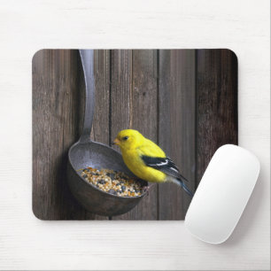 Gelbammer auf rostiger Küppe Mousepad