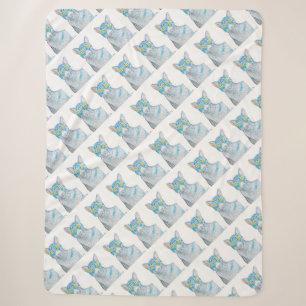 Gelbäugige blaue Streifenkatze Flanelldecke  Sherpadecke