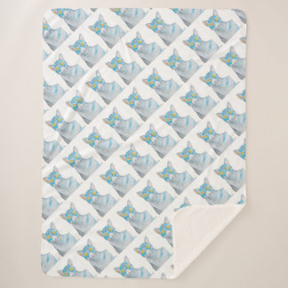 Gelbäugige blaue Streifenkatze Flanelldecke Sherpadecke