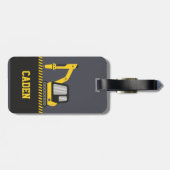 Gelbbagger mit Bruchkids Gepäckanhänger (Rückseite horizontal)