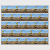 Gelbbaubagger Geschenkpapier (Flach)