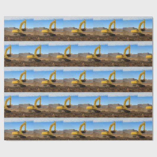 Gelbbaubagger Geschenkpapier (Flach)