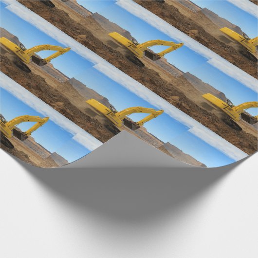 Gelbbaubagger Geschenkpapier (Ecke)