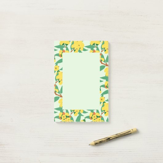 Gelbbaum-Blume Post-it Klebezettel (Auf Schreibtisch)